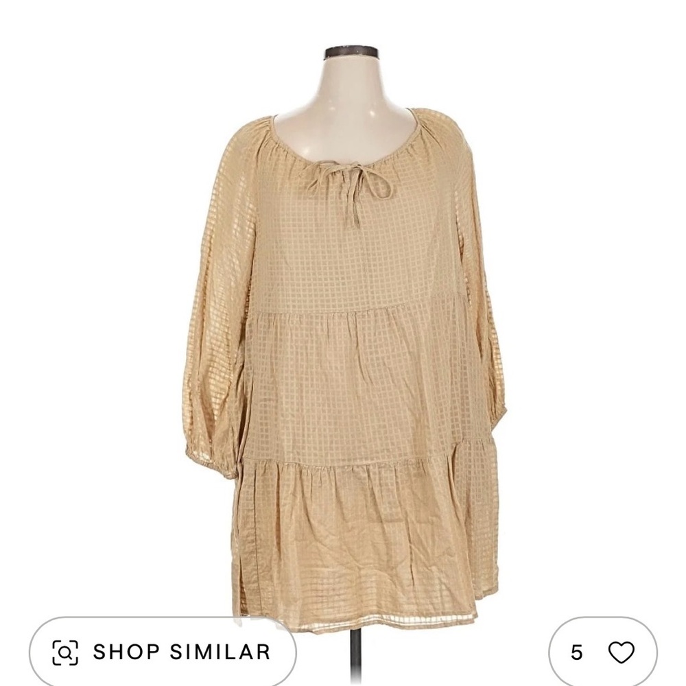 Gap prairie dress tiered ruffle babydoll swing milkmaid 100% cotton Large tall